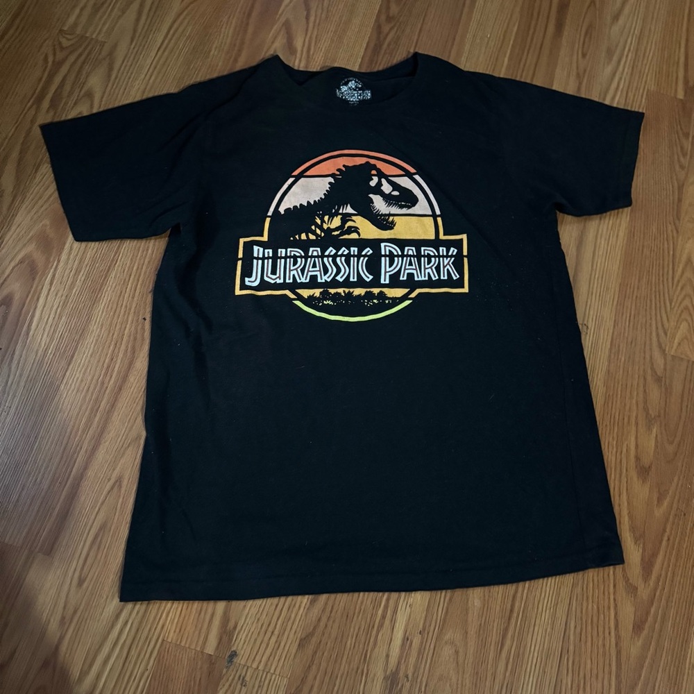 Jurassic Park Black and Orange‎ Graphic Tee
